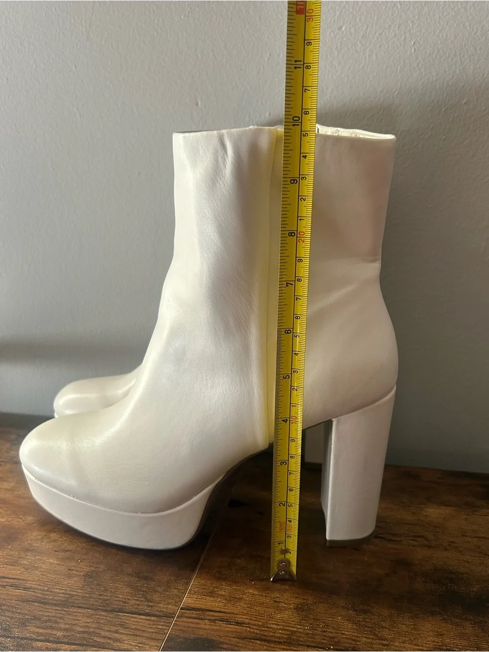 White Platform Ankle Boots - Women's Fashion Heeled Boots